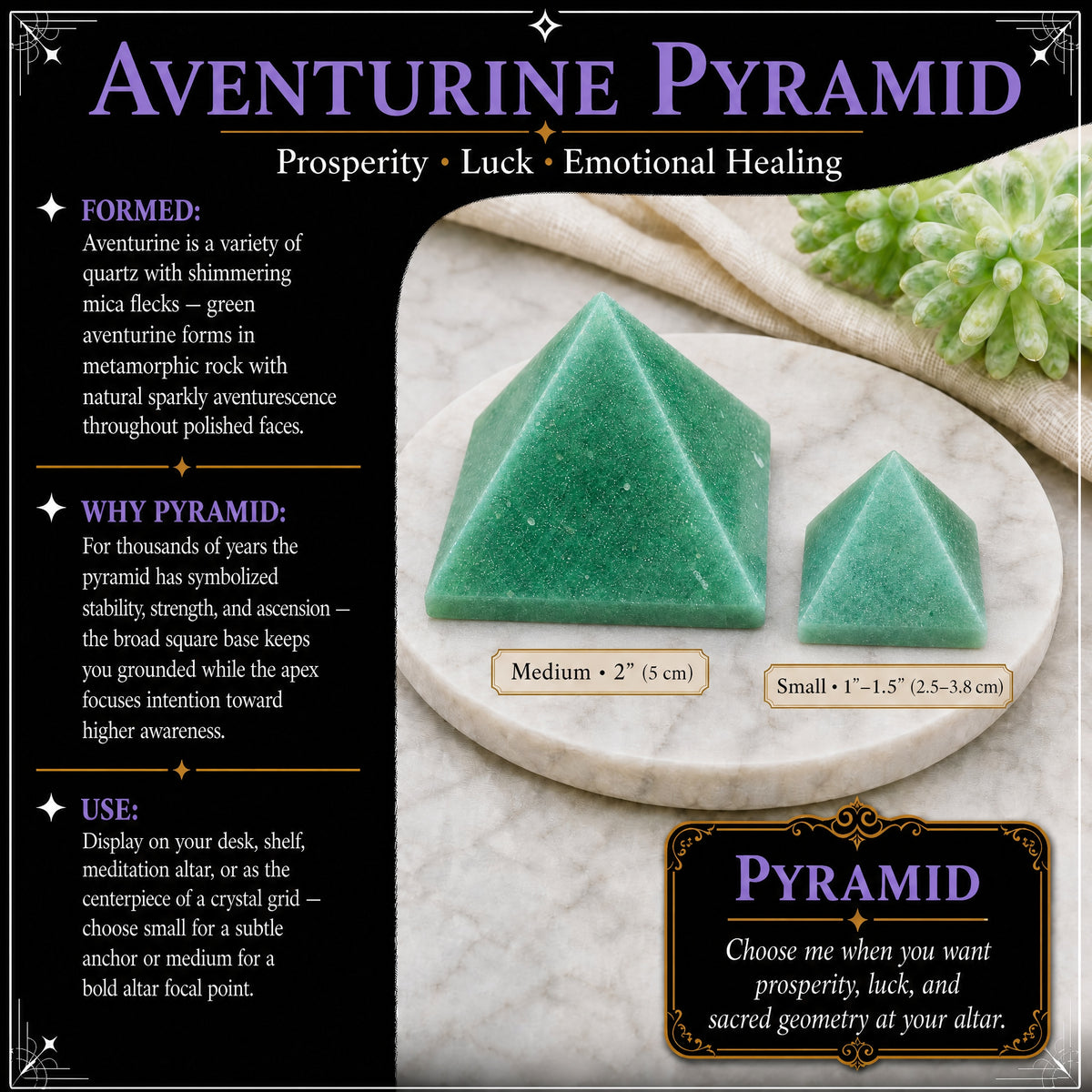 Aventurine Pyramids