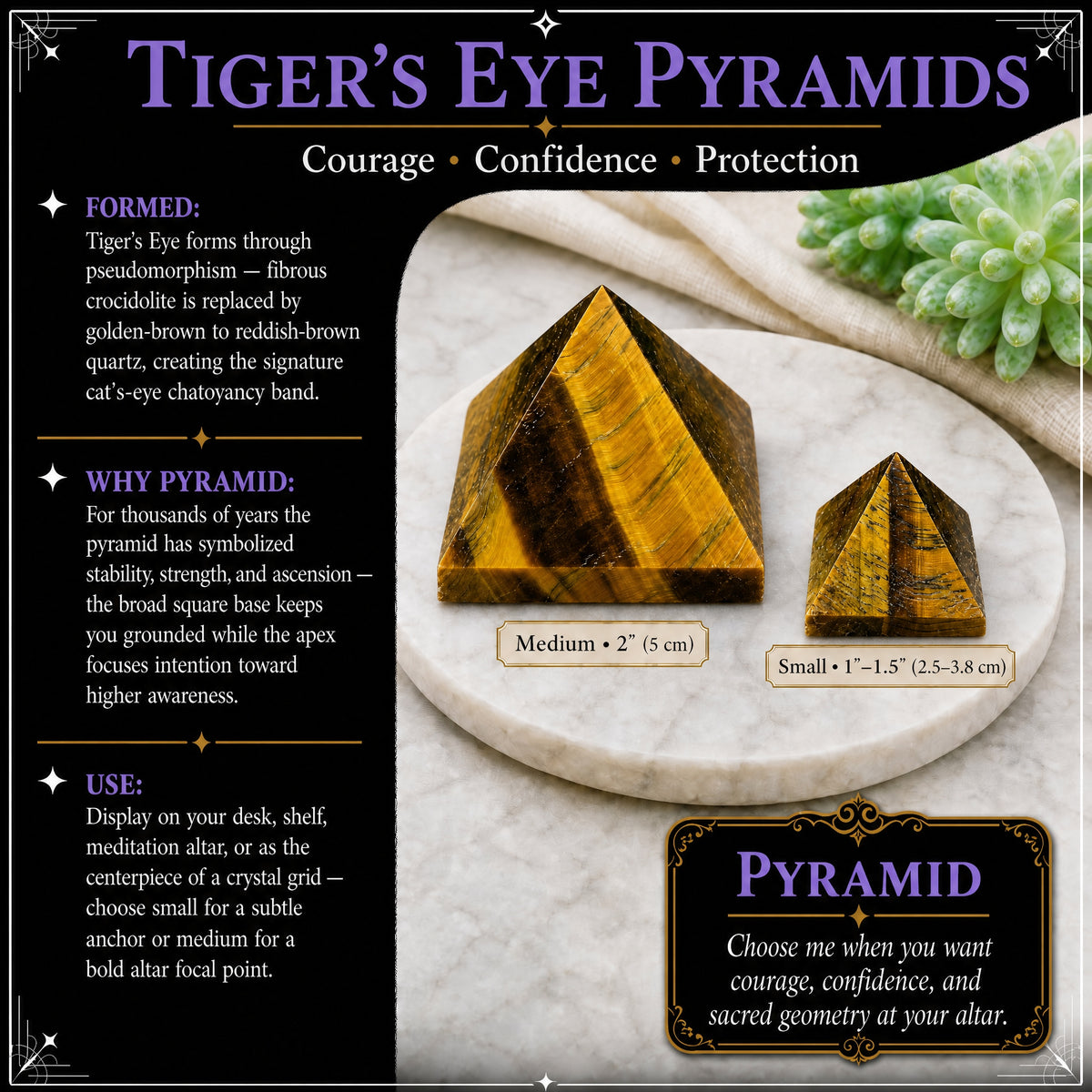 Tigerauge-Pyramide – mittelgroß