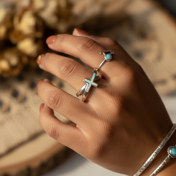 Opal & Silver Ring of Faith