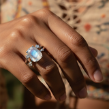 Z ARRON DESIGN Serenity Moonstone kobbertråd vedhæng halskæde