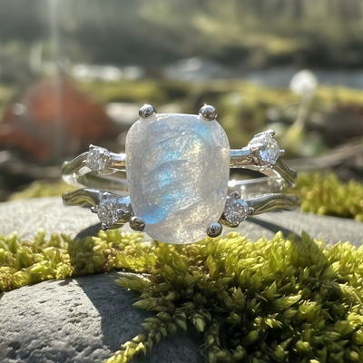Z ARRON DESIGN Collier avec pendentif en fil de cuivre et pierre de lune Serenity