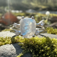 Z ARRON DESIGN Collier avec pendentif en fil de cuivre et pierre de lune Serenity