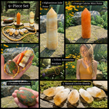 9 PC - Afghanistan Jade & Radiant Joy Crystals Energy Set