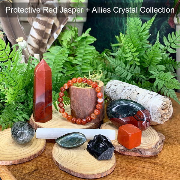 Beskyttende Red Jasper + Allies Crystal Collection