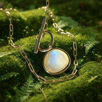 Z ARRON DESIGN Collier avec pendentif en fil de cuivre et pierre de lune Serenity