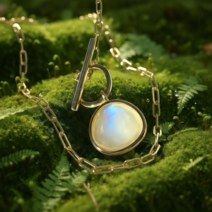 Z ARRON DESIGN Collier avec pendentif en fil de cuivre et pierre de lune Serenity