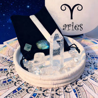 ♈ Væren - 21. mars - 19. april - Zodiac Crystal Fusion-sett med veske