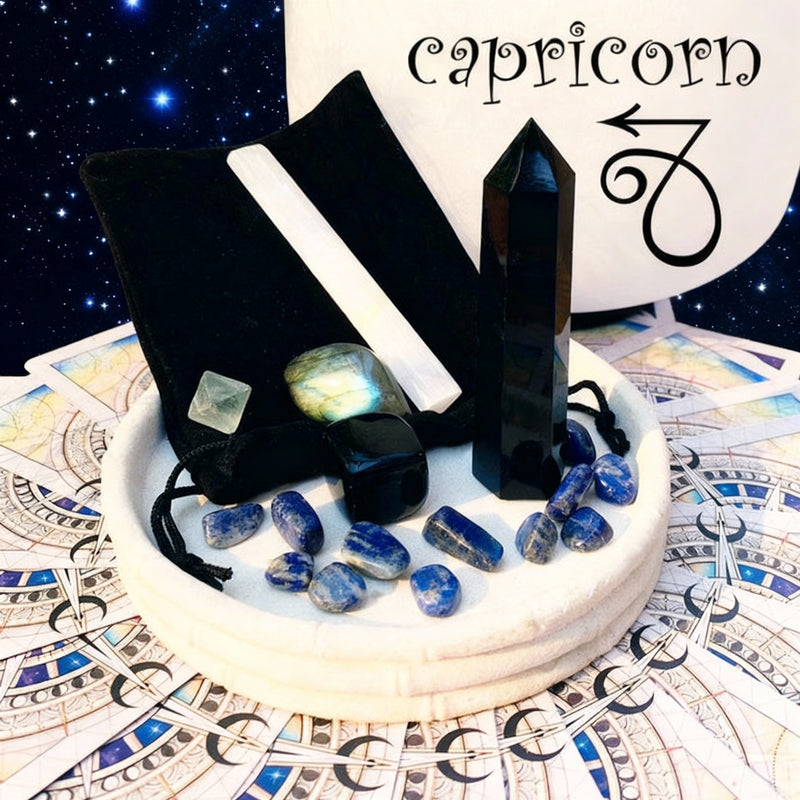 ♑ Capricorno - 22 dicembre - 19 gennaio - Set Zodiac Crystal Fusion con custodia