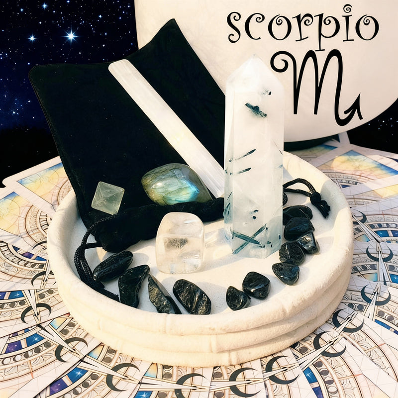 ♏ Scorpione - 23 ottobre - 21 novembre - Set Zodiac Crystal Fusion con custodia