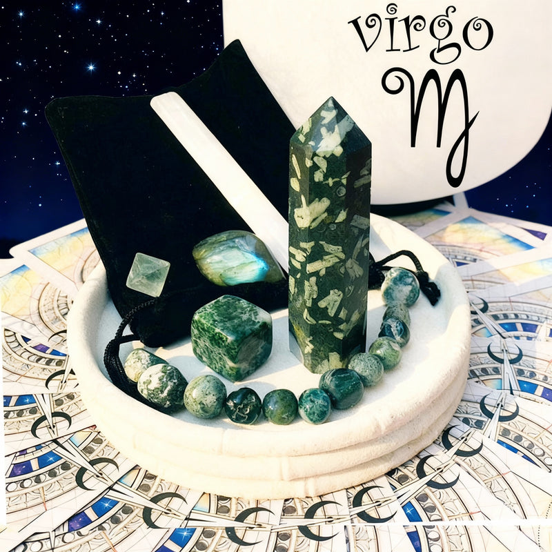 ♍ Jomfruen – 23. august – 22. september – Zodiac Crystal Fusion-sett med veske