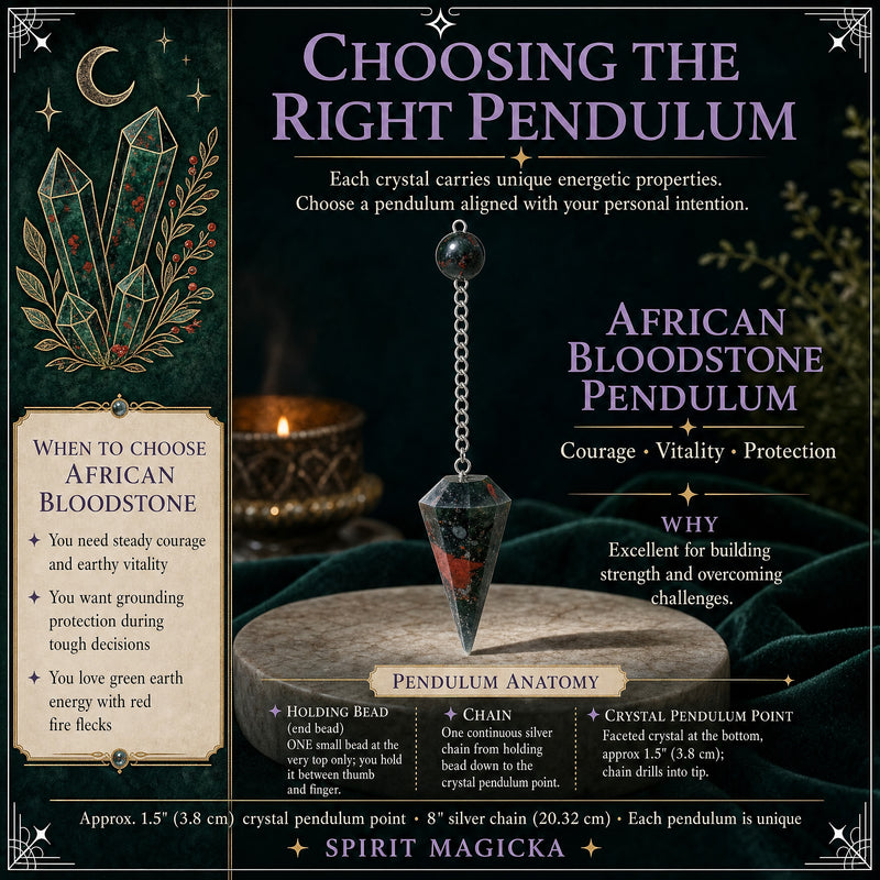 African Bloodstone Pendulum – Spirit Magicka