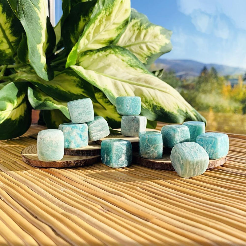 Amazonite Tumbled Stone Set of 12 - tumbledstone