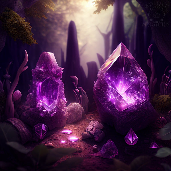 Amethyst Crystal Enchanted Forest (Printable Wall Art)