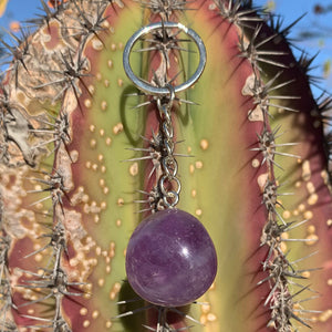 Amethyst Crystal Keychain