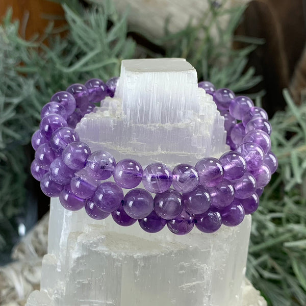 Mala Amethyst Armband mit Samtbeutel