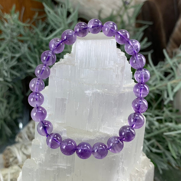 Mala Amethyst Armband mit Samtbeutel