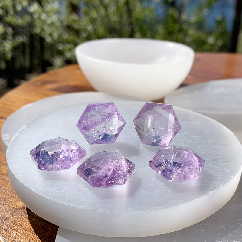 Amethyst Sacred Geometry Faceted Crystal