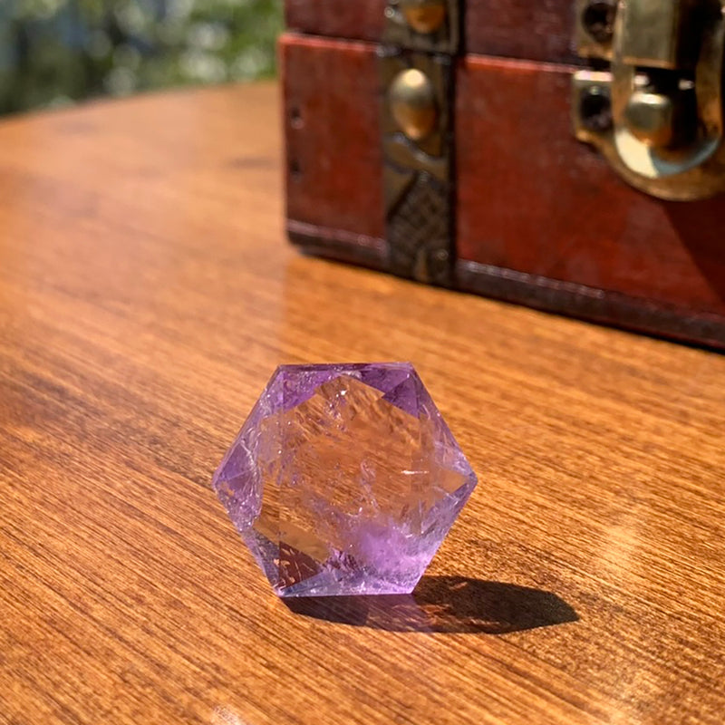 Cristal Facetado de Geometria Sagrada Ametista
