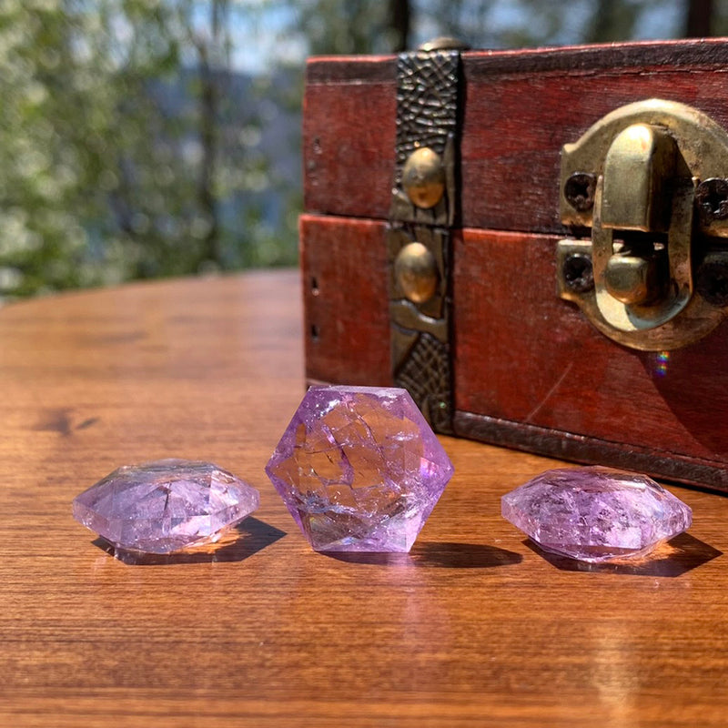 Amethyst Sacred Geometry Faceted Crystal