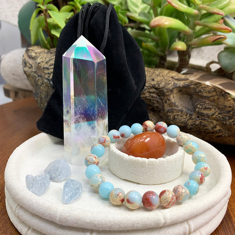 Mala Bracelet & Serenity Crystal Set 🙏