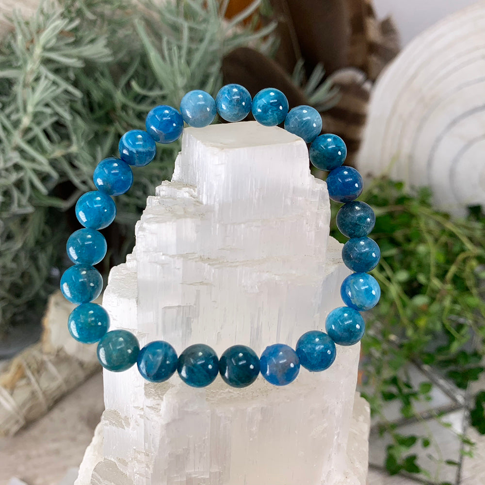 Mala-Apatit-Armband mit Samtbeutel