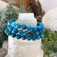 Mala-Apatit-Armband mit Samtbeutel