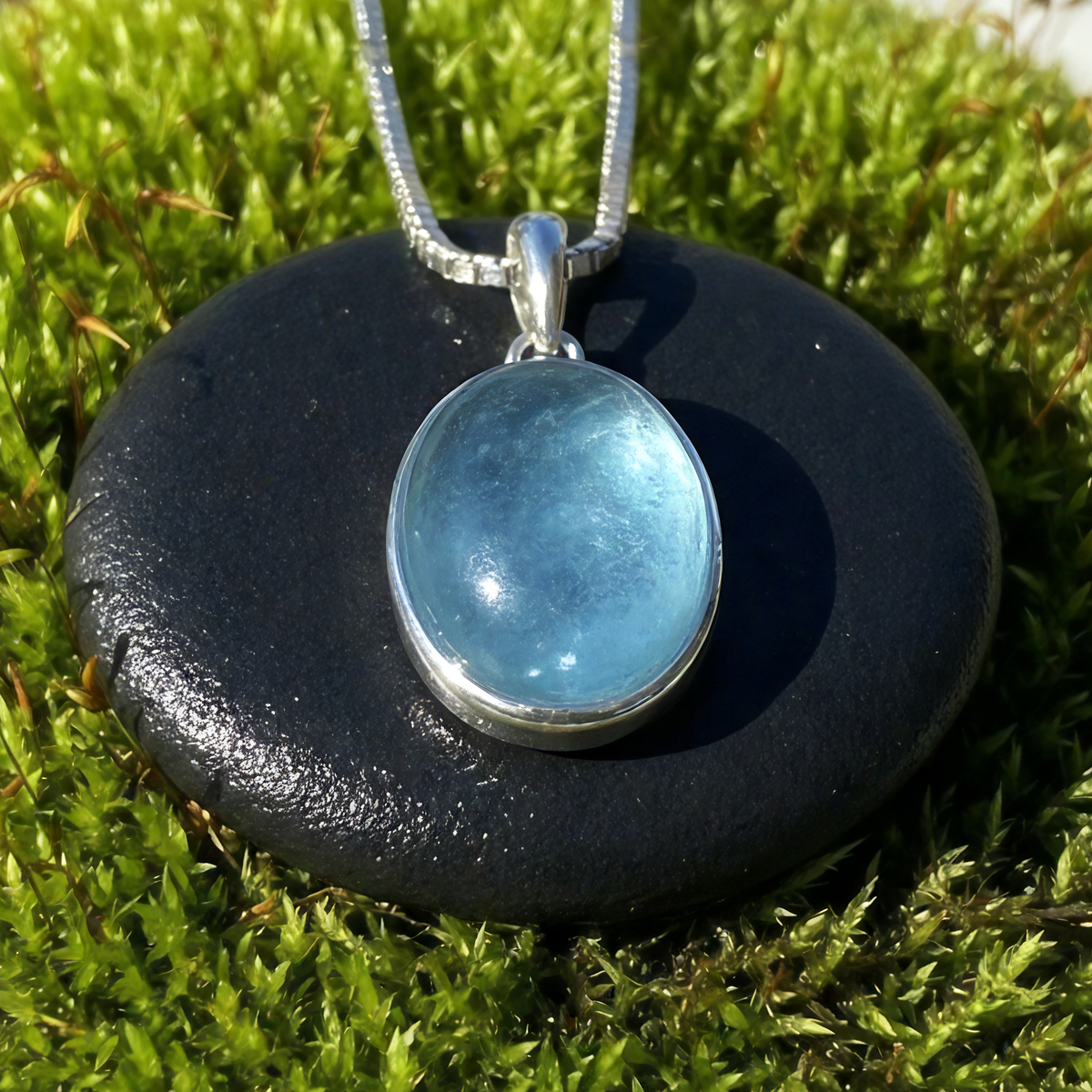 Z ARRON DESIGN Collier avec pendentif en fil de cuivre et pierre de lune Serenity