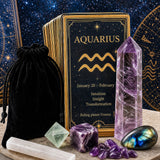 ♒ Aquário - 20 de janeiro a 18 de fevereiro - Conjunto Zodiac Crystal Fusion com bolsa