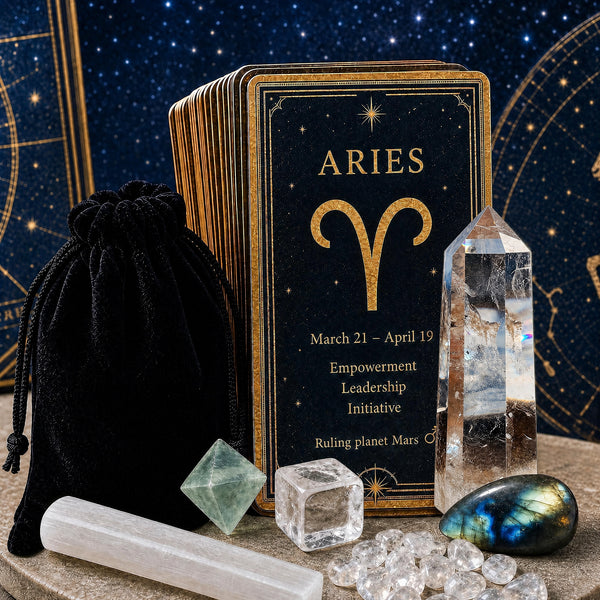 ♈ Vædderen - 21. marts - 19. april - Zodiac Crystal Fusion-sæt med etui