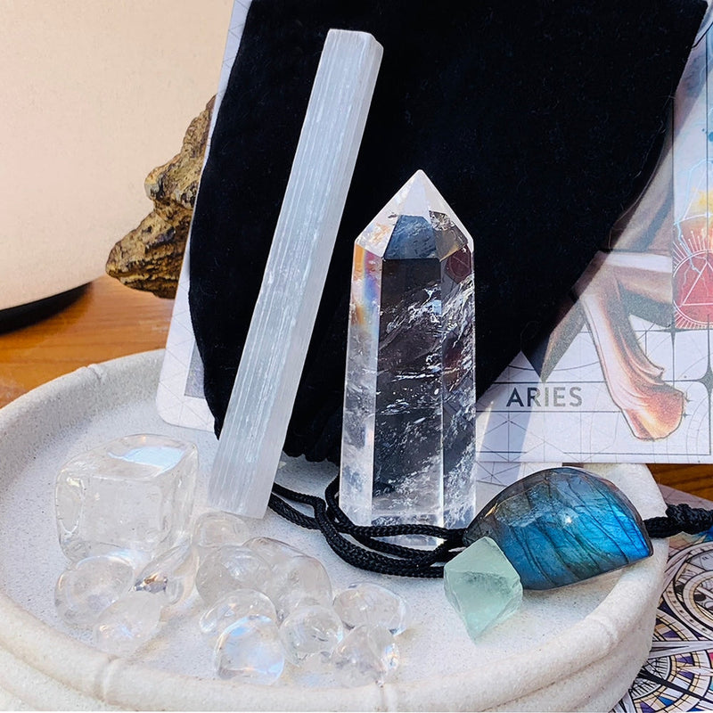 AAA Aries Zodiac Crystal Fusion Set With Pouch