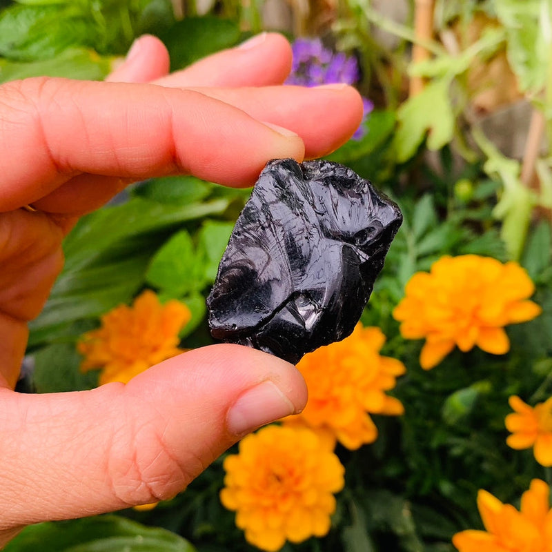 Black Obsidian Rough Natural Stone - 1 Pc - rawstone