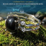 GEMSTONE JEWELRY EVENT - Black Onyx & Silver Sacred Strength Ring