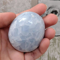 Blue Calcite Palmstone - palmstone