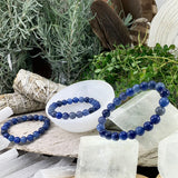 Mala-Armband aus blauem Aventurin mit Samtbeutel