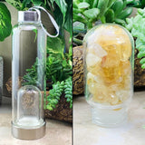 Copy of WWW - PRICING - Citrine Mini Gemstones Pod Crystal Water Bottle - water