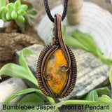 Collier pendentif en fil de cuivre Bumblebee Jasper