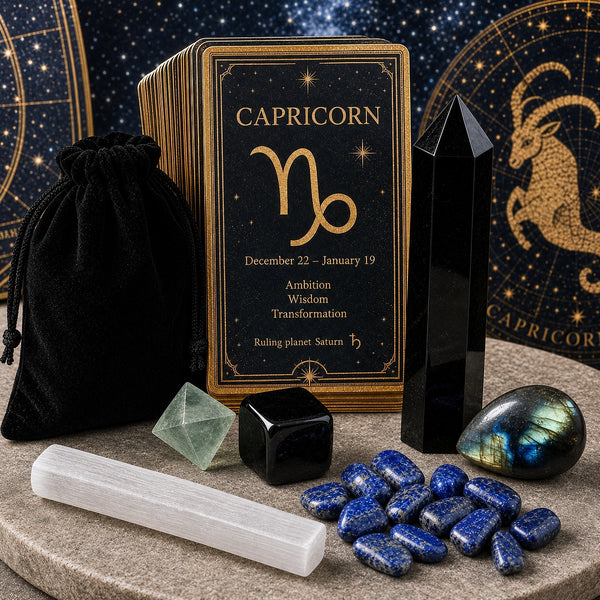 ♑ Stenbukken - 22. december - 19. januar - Zodiac Crystal Fusion Sæt med etui