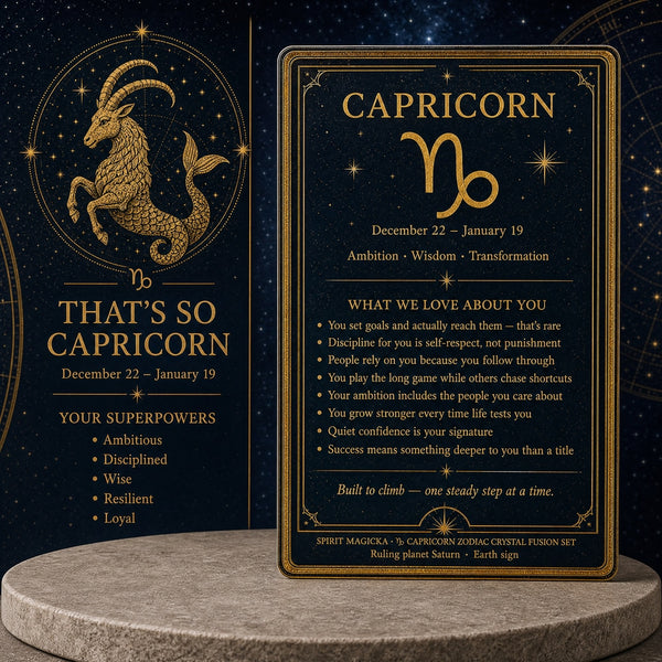 ♑ Stenbukken - 22. december - 19. januar - Zodiac Crystal Fusion Sæt med etui