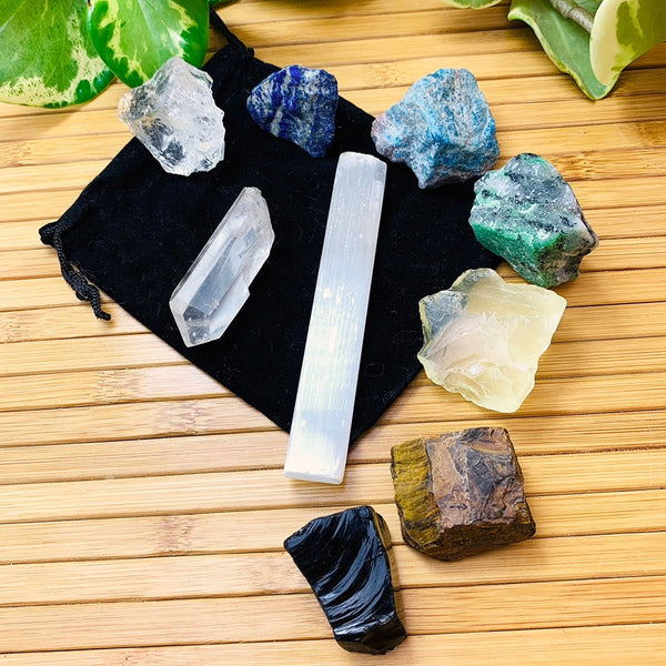 WORKING ON Rough Stone Crystal Energy Alignment Gem Pouch (8 pieces)