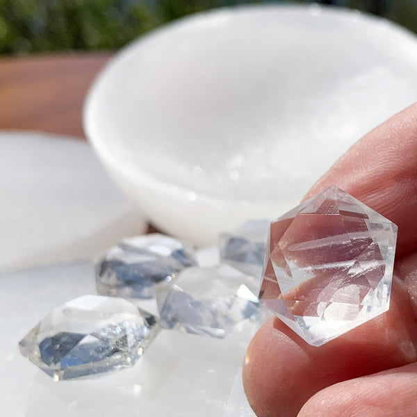 PRIZE WINNER! Clear Quartz Sacred Geometry Faceted Crystal - (Just Pay Cost of Shipping)