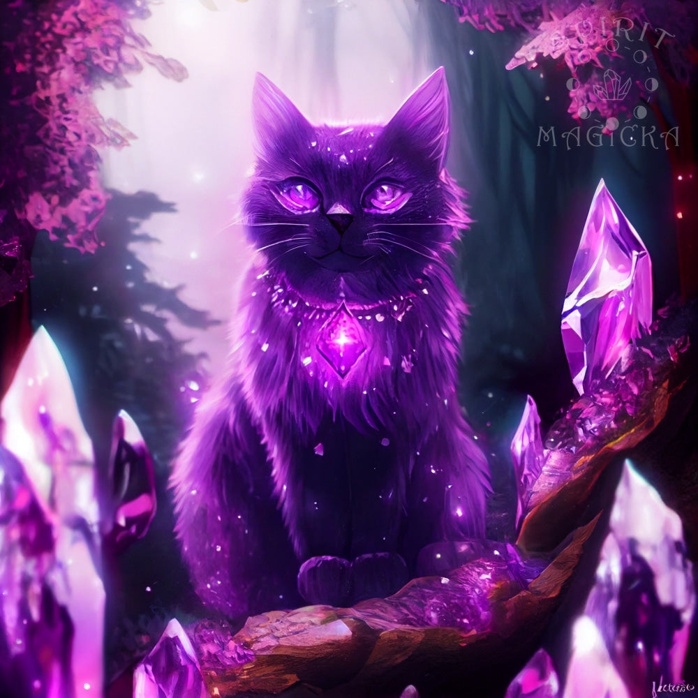 Crystal Cat (Printable Wall Art) Spirit Magicka