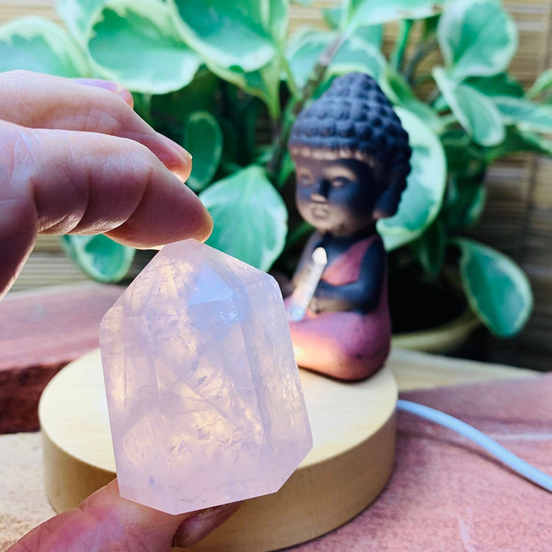 Crystal Mood Light (Rose Quartz Generator Short & Thick) - wand
