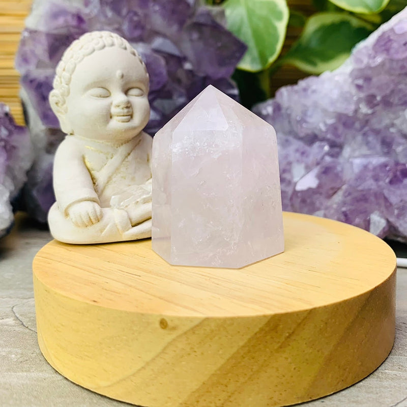Crystal Mood Light (Rose Quartz Generator Short & Thick) - wand