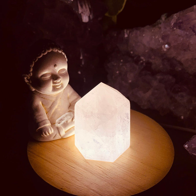 Crystal Mood Light (Rose Quartz Generator Short & Thick) - wand