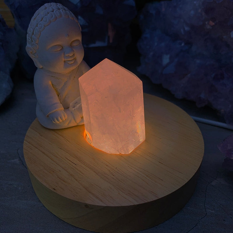 Crystal Mood Light (Rose Quartz Generator Short & Thick) - wand