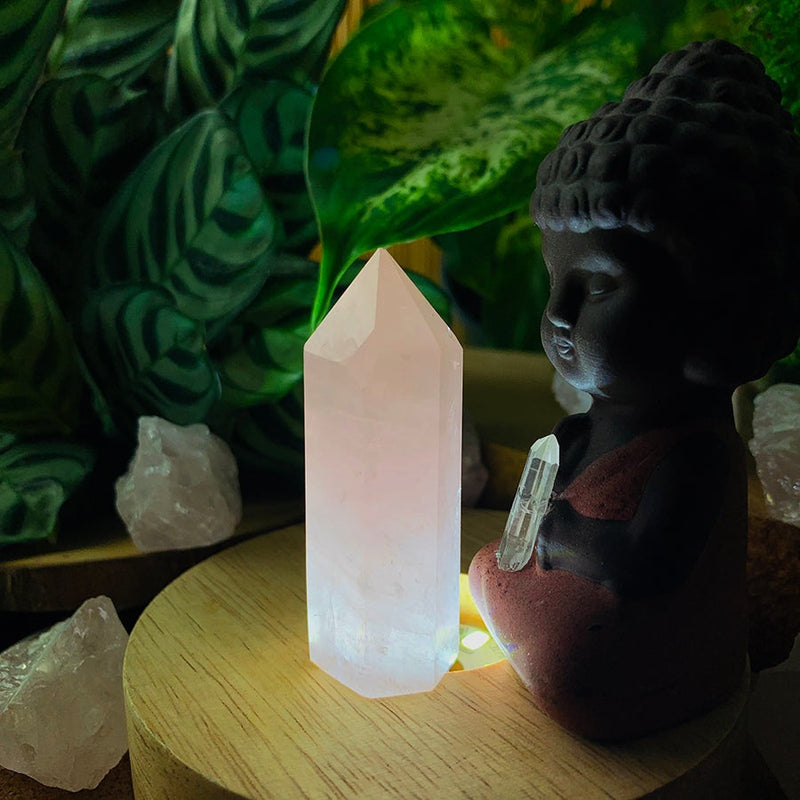 Crystal Mood Light (Rose Quartz Point) - wand