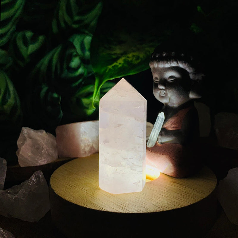 Crystal Mood Light (Rose Quartz Point) - wand