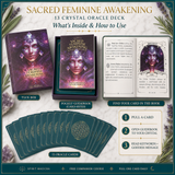 🌙 Sacred Feminine Awakening 13 Oracle Card Deck, Mini Gemstones & Course