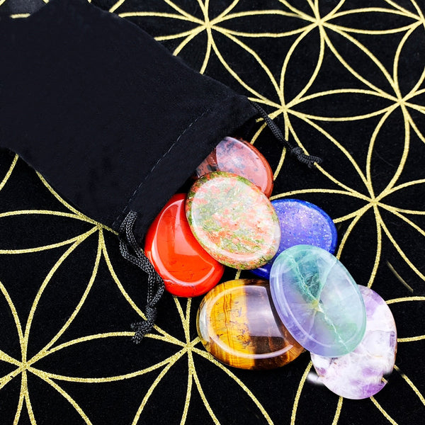 Don’t Worry Stones Chakra Set + Velvet Bag