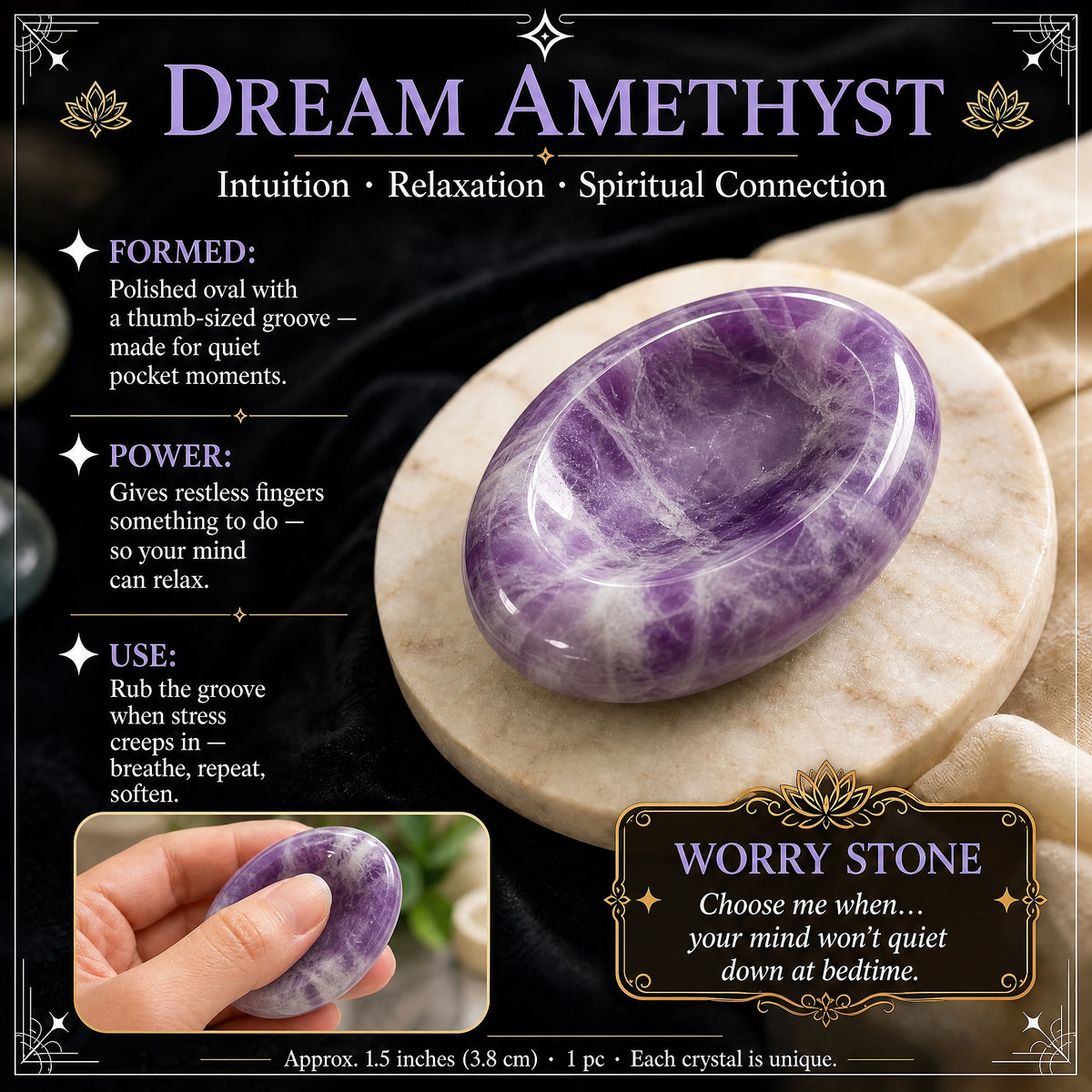 Dream Amethyst Worry Stone